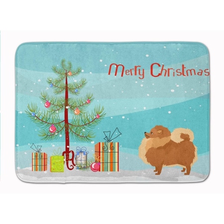 Carolines Treasures Pomeranian Christmas Tree Machine Washable Memory Foam Mat CK3555RUG